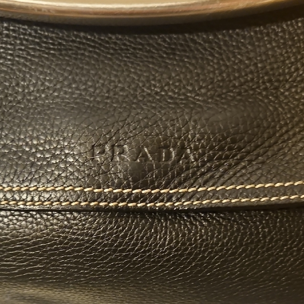 Prada Silver RingBlack Shoulder Bag with Silver Handles - Picture 2 of 12